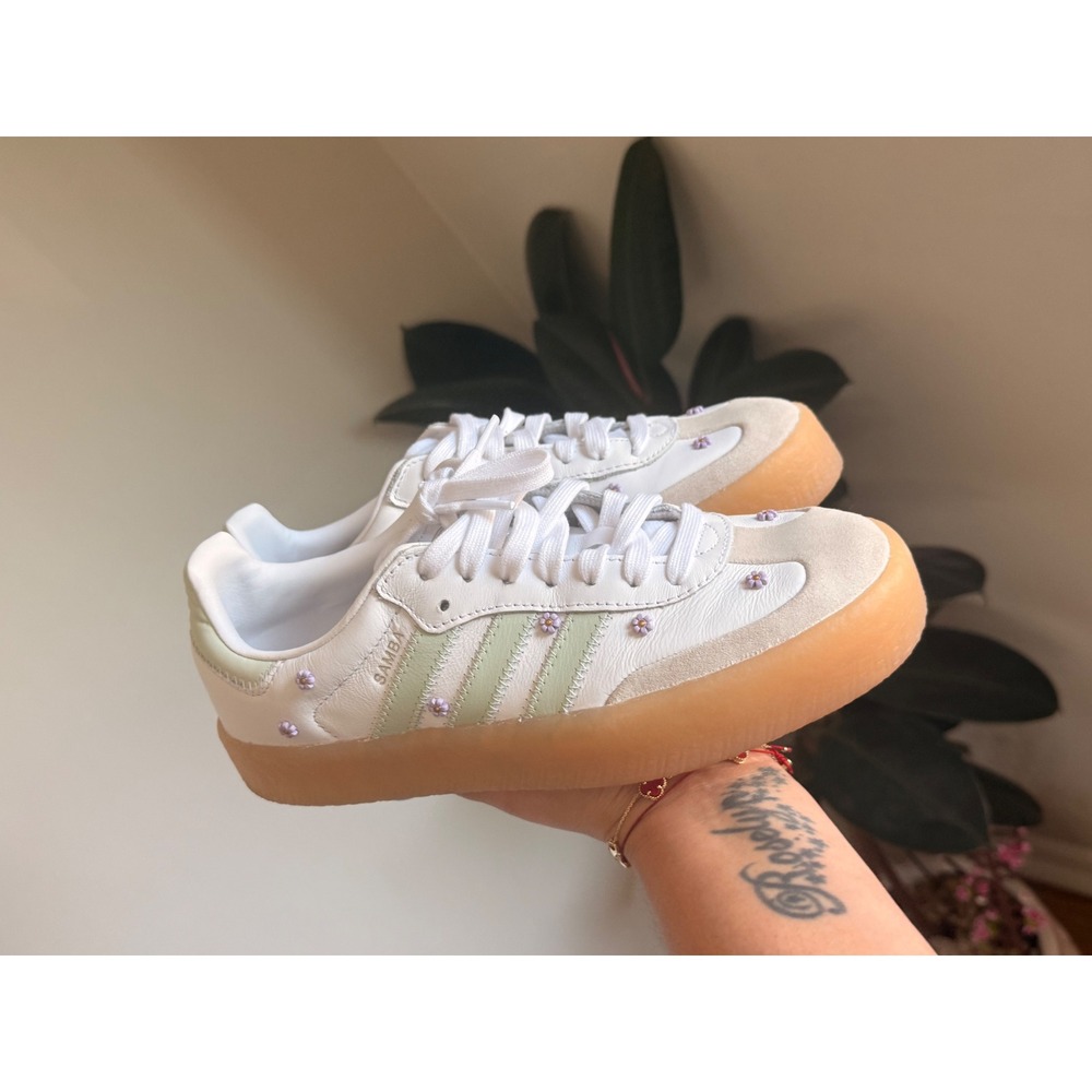 Adidas Samba OG Floral White Green Gum Sole Sneakers IG5936 Womens 6.5